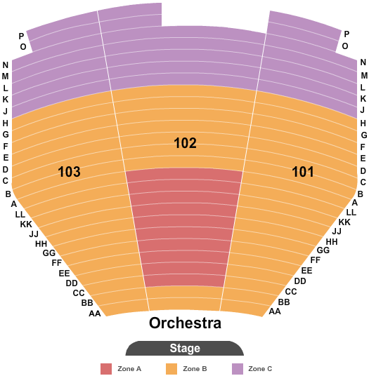 The Mirage Theatre - Mirage Las Vegas Endstage Int Zone Seating Chart