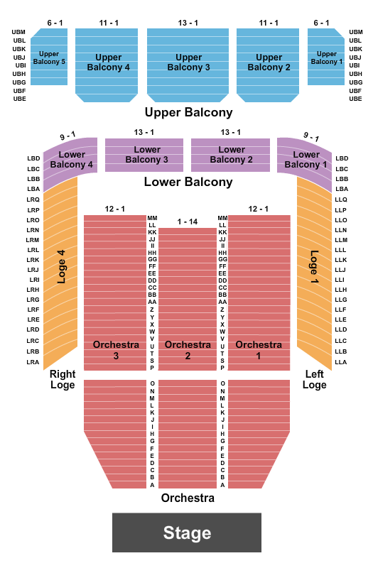 Thalia Mara Hall Endstage - No Pit Seating Chart