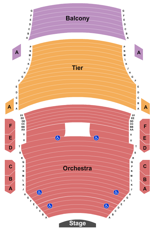 seating chart for The Aiken Theatre - Old National Events Plaza - End Stage - eventticketscenter.com