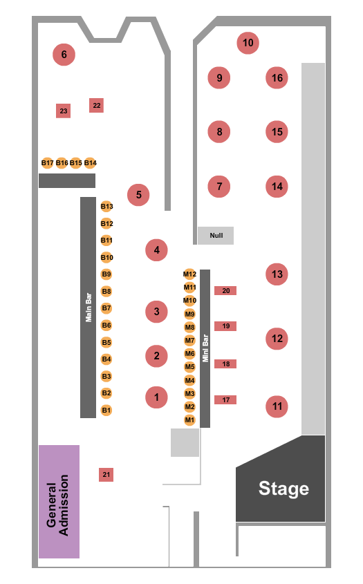 The Alley - FL GA & Bar Seating Chart