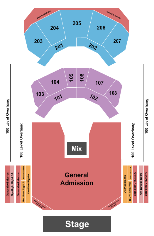 The Andrew J Brady ICON Music Center Endstage GA 3 Seating Chart