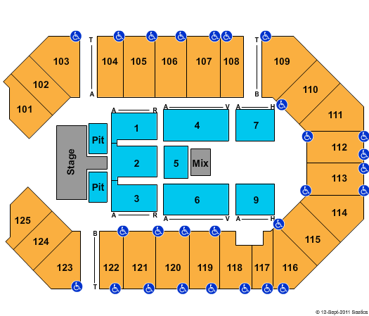 The Corbin Arena - KY CMT TOur Seating Chart