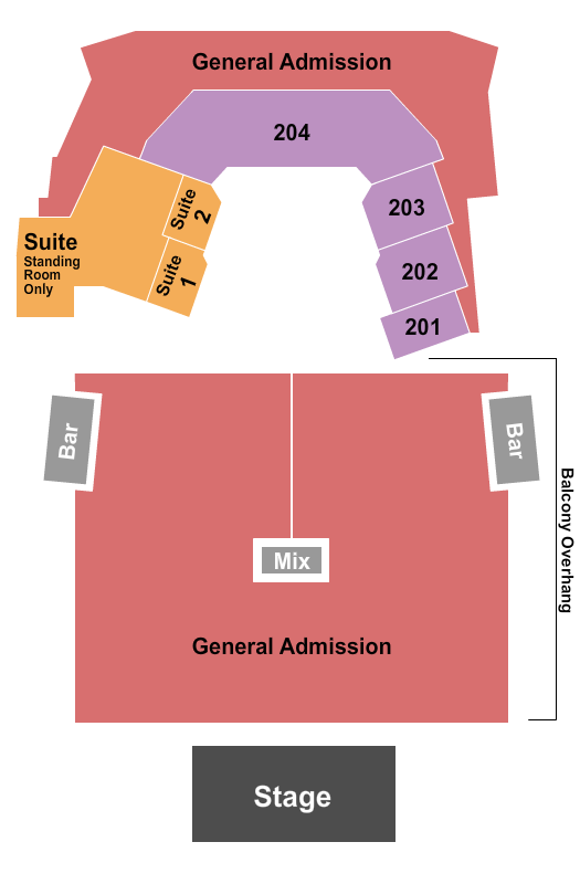 The Rose Theater - NE Endstage GA Seating Chart