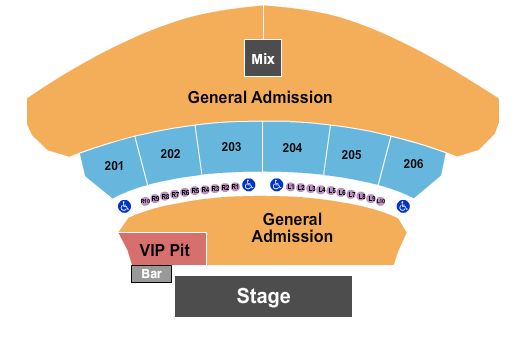 The Astro Amphitheater GA & VIP Pit 2 Seating Chart