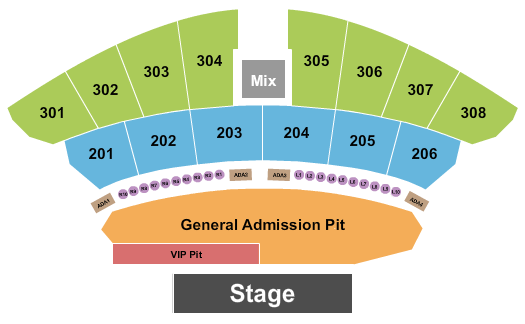 The Astro Amphitheater GA & VIP Pit 5 Seating Chart