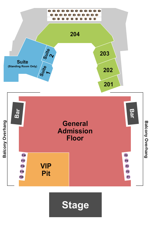 The Astro - NE Endstage GA & VIP Seating Chart
