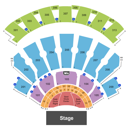 PH Live At Planet Hollywood Endstage Gold Circle Seating Chart