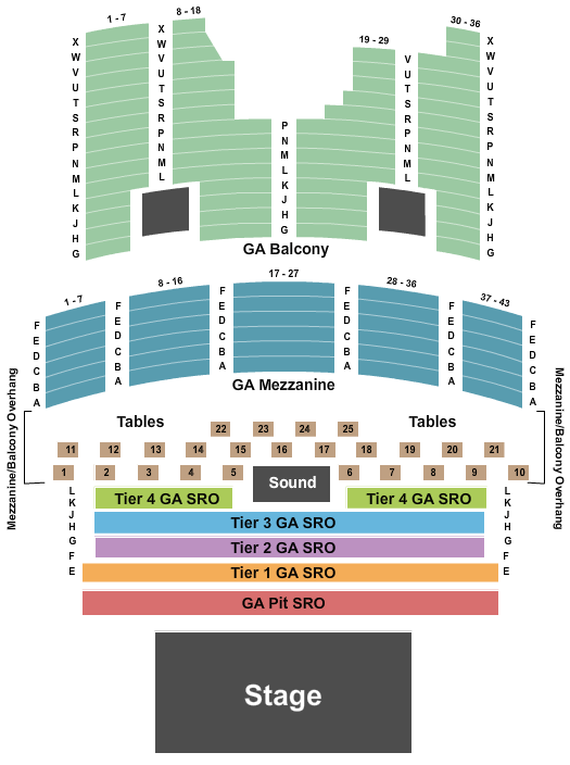 The Aztec Theatre Endstage GA SRO Seating Chart