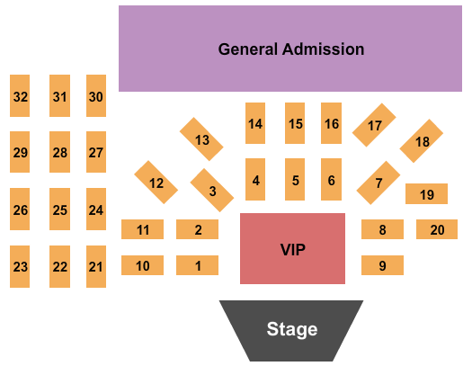 The Backyard - Seguin GA/VIP/Tables Seating Chart