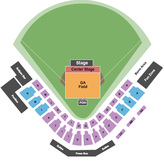 The Ballpark at Jackson Jake Owen Seating Chart