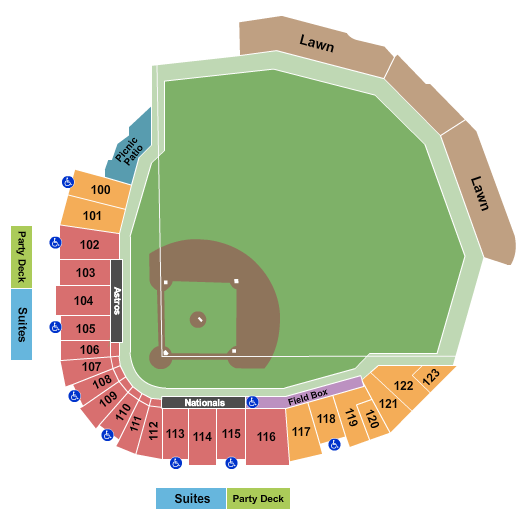 seating chart for The Ballpark of The Palm Beaches - Baseball - eventticketscenter.com