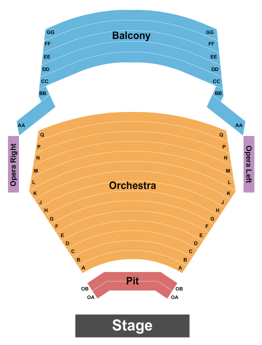 The Blizzard Theatre Endstage Pit/Balcony Seating Chart