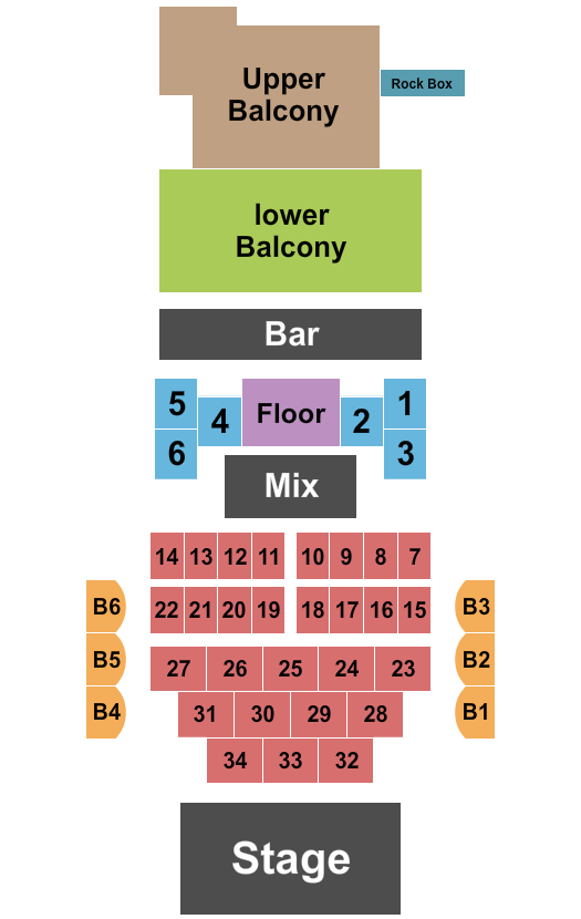 The Blue Note - MO Endstage Tables Seating Chart