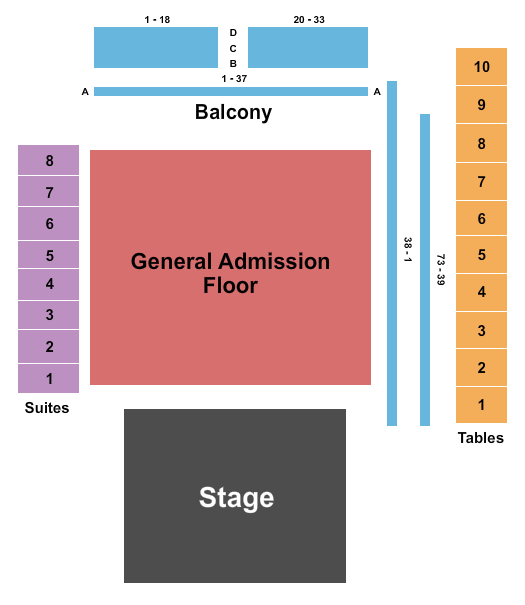 The Factory in Deep Ellum End Stage Seating Chart