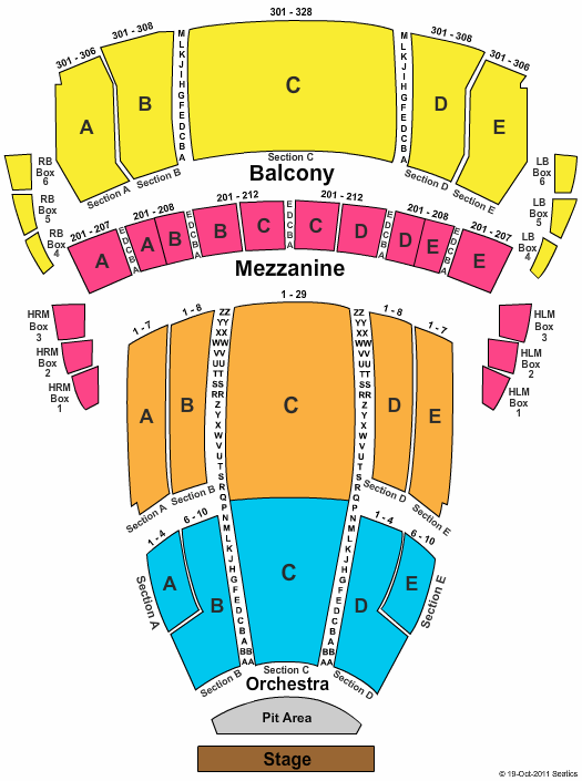 The Buell Theatre End Stage Seating Chart