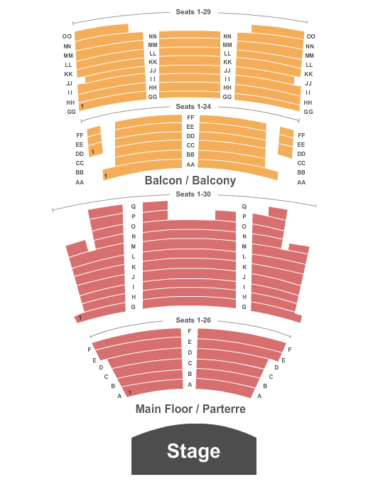 Capitol Theatre - New Brunswick End Stage 2 Seating Chart