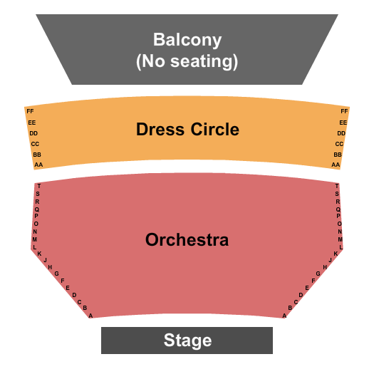 The Capitol Theatre - WA Endstage - No Balcony Seating Chart