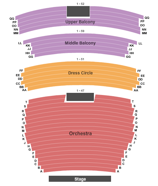 The Capitol Theatre - WA End Stage Seating Chart