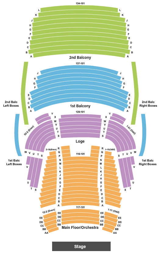 The Carson Center End Stage No Pit Seating Chart