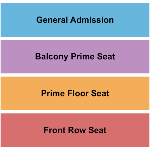 The Castle Theatre Front Row/Prime Floor/Balcony/GA Seating Chart