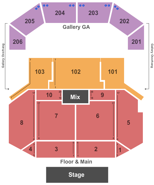 The Chelsea - The Cosmopolitan of Las Vegas Endstage GA Gallery Seating Chart