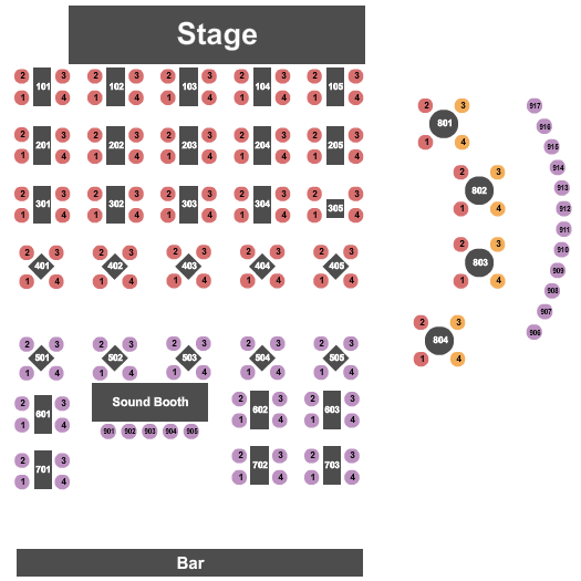 The Collective Encore Floor/Bar/Booth Seating Seating Chart