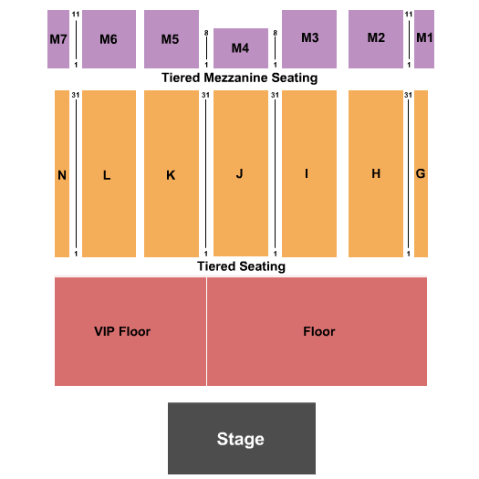 The Colosseum At Caesars Windsor Endstage GA & VIP Floor Seating Chart