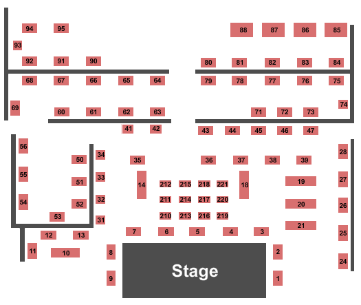 The Comedy House Endstage Table Seating Chart