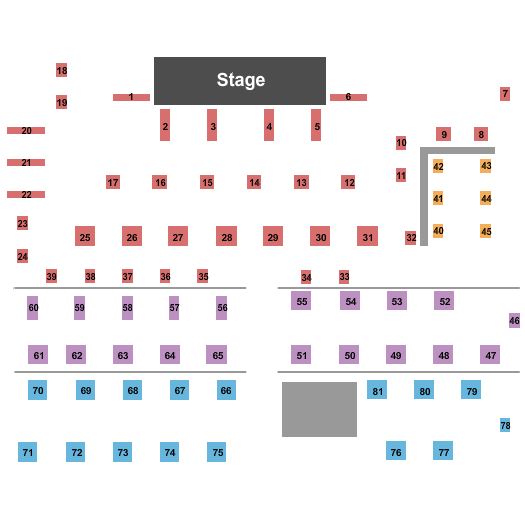 The Comedy House Endstage Tables 2 Seating Chart