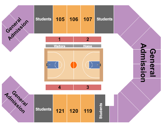 The Corbin Arena - KY Basketball - High School Seating Chart