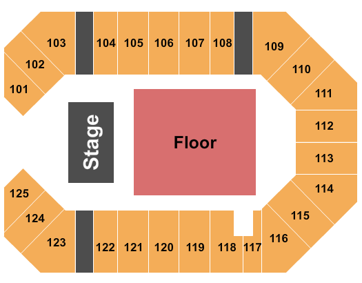 The Corbin Arena - KY Endstage Floor Seating Chart
