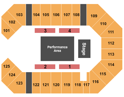 The Corbin Arena - KY Performance Area Seating Chart