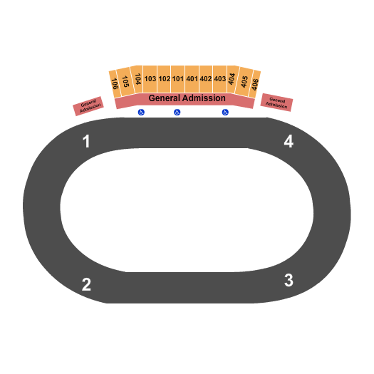 The Dirt Oval at Route 66 Raceway Racetrack 2 Seating Chart