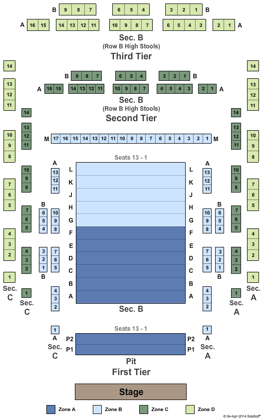 Find your seats with this The Dolores Winningstad Theatre Seating Chart