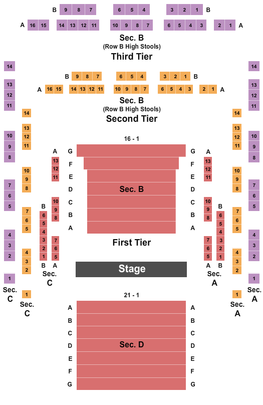 The Dolores Winningstad Theatre End Stage Seating Chart