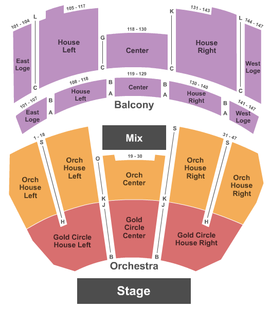 The Downtown Palace Theatre Seating Chart