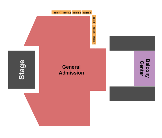 The Echo Lounge and Music Hall GA Floor & Tables Seating Chart