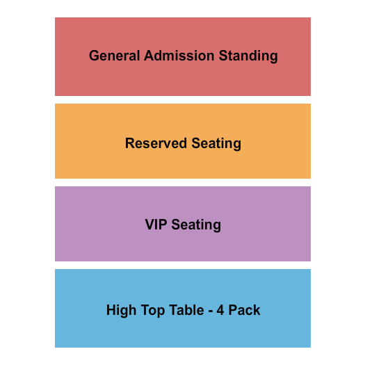 The Eclectic Room GA/Reserved/VIP Seating Chart