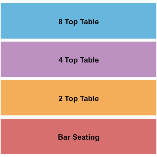 The Electric Jane Table/Bar Seating Chart