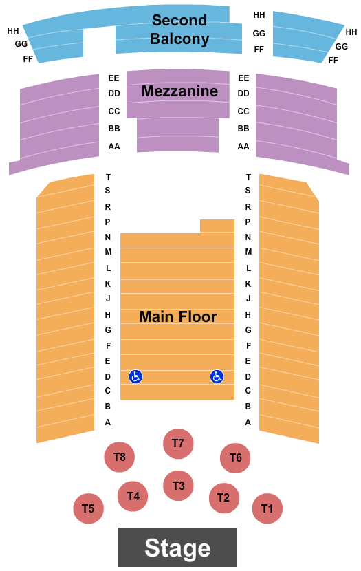 The Ellen Theatre End Stage Tables Seating Chart