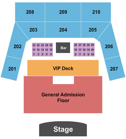 The Factory - Chesterfield Endstage GA w/ VIP Deck Seating Chart