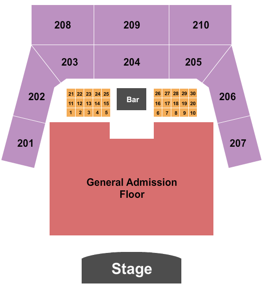 seating chart for The Factory - Chesterfield - GA & Tables 2 - eventticketscenter.com