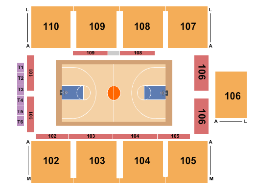 seating chart for The Fieldhouse At Greensboro Coliseum Complex - Basketball - eventticketscenter.com
