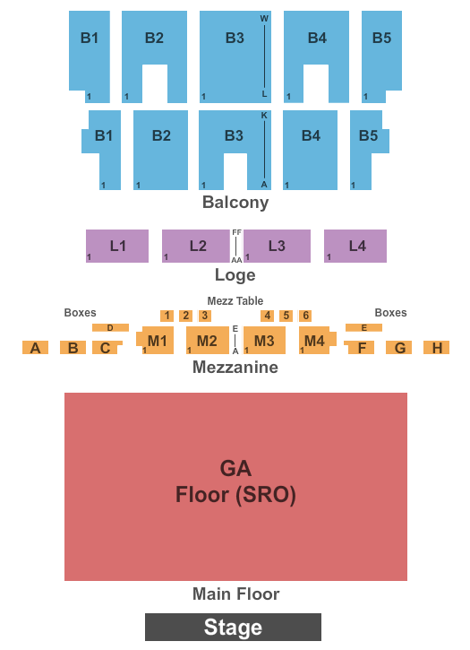 The Fillmore - Detroit GA Floor Seating Chart