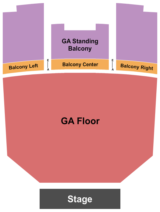 The Fonda Theatre GA Floor & Balcony w/ Rsvd 2 Seating Chart