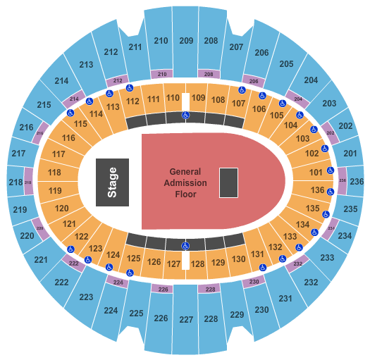 seating chart for The Kia Forum - End Stage GA Floor - eventticketscenter.com
