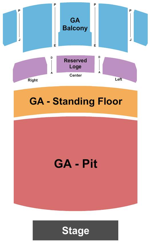 The Fox Theatre - Pomona GA Pit/Floor/Balc-RSV Loge Seating Chart