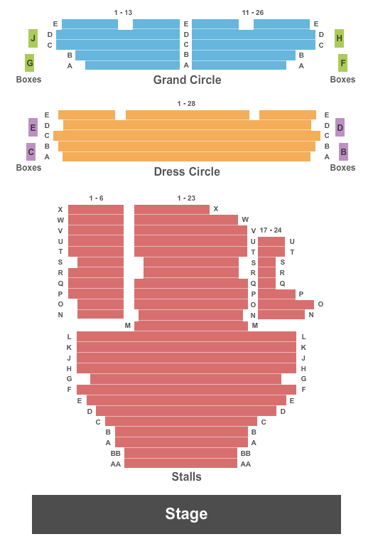 The Garrick Theatre Seating Map