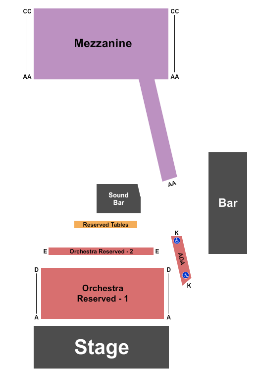 The Guild Theatre - Menlo Park Endstage w/ GA 3 Seating Chart