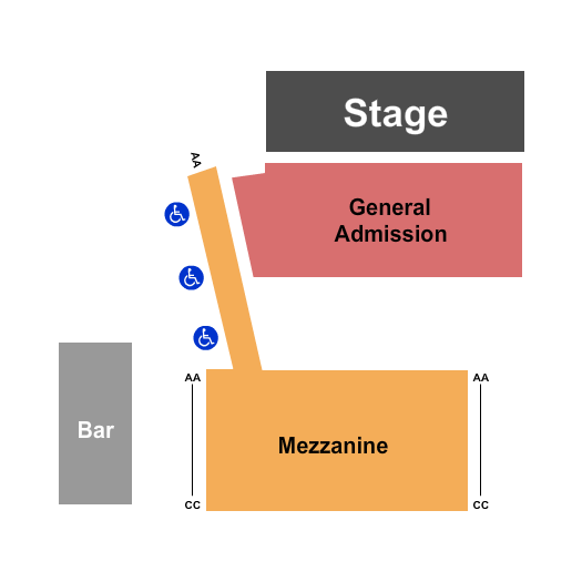 The Guild Theatre - Menlo Park Mezz & GA Seating Chart